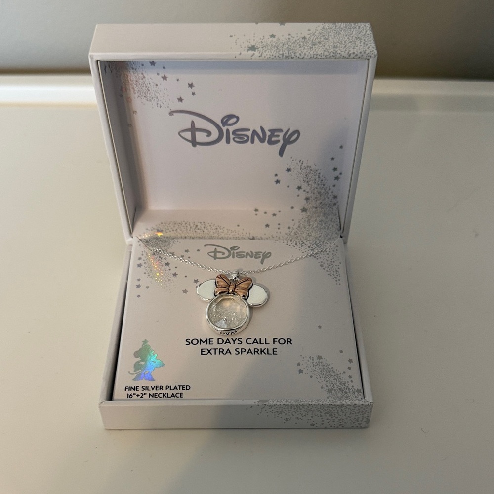 Disney Silver and Rose Gold Minnie Necklace